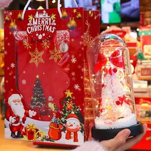 Cadeau de Noël, boîte cadeau de fleur éternelle, couvercle en verre, veilleuse, flocon de neige, arbre de Noël en forme de dôme, 10-30 cm, pour <span class=keywords><strong>les</strong></span> personnes âgées, veille de Noël - Product Image 3