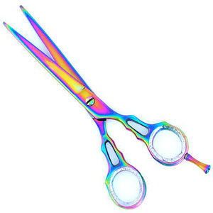 กรรไกรตัดผมมืออาชีพ สแตนเลสสตีล พร้อมแหวนยางยึดสกรูและที่พักนิ้ว สำหรับใช้ในร้านเสริมสวย - Product Image 2