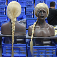 Extensions de cheveux humains, 613, extensions de cheveux bruts tressés, blonds, mèches frontales, tissage