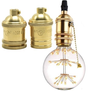 Edison Brass Kéo Chuỗi Đèn Ổ Cắm Threaded Shell 2 <span class=keywords><strong>3</strong></span> <span class=keywords><strong>Way</strong></span> Vintage Bóng Đèn Công Nghiệp Chủ E27 E26 Mặt Dây Chuyền Chiếu Sáng Bộ Phận - Product Image 1