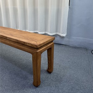 Banc à ressort en bois d'orme massif de style dynastie Ming, <span class=keywords><strong>double</strong></span> siège, chaise à thé, tabouret de <span class=keywords><strong>lit</strong></span> rétro - Product Image 4