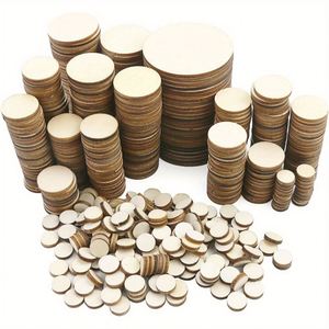 100 PCS 1cm Unfinished Wood <b>Circles</b> Natural Round <b>Wooden</b> Disc Cutouts Blank Wood Rounds for DIY <b>Crafts</b> Customizable Shape - Product Image 1