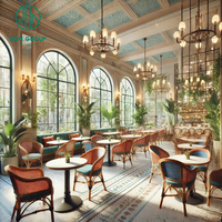 Style français luxueux Design moderne haut de gamme qualité hôtel Restaurant ensembles de meubles commerciaux Table chaise ensembles café