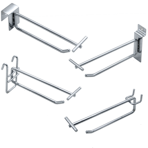 ตะขอเหล็กกล้าคาร์บอนชุบโครเมียมแบบมีรู พร้อมตะขอคู่เส้นคู่ เส้นผ่านศูนย์กลาง 6 มม. และป้ายราคา - Product Image 5