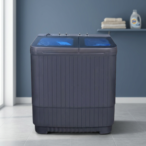 Lave-linge compact semi-automatique à deux cuves 12 kg avec fonctions lavage, essorage et séchage pour le linge familial - Product Image 4