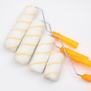 Rodillo de pintura con cepillo de 4, 6, 8 y 9 pulgadas, con rayas amarillas, cerdas de fibra química, mango de plástico, herramienta de pintura para uso en ferretería - Product Image 2