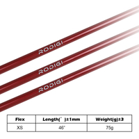 Manche de club de golf en graphite rayé rouge et multicolore - Non coupé, personnalisable |   Adaptation universelle pour bois/fer à repasser (compatible OEM)