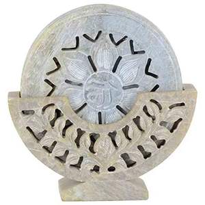 Best Selling Wholesale Soapstone Coffee Tea <b>Coasters</b> <b>Set</b> <b>With</b> <b>Holder</b> for Kitchen Dining Table Decor - Product Image 1