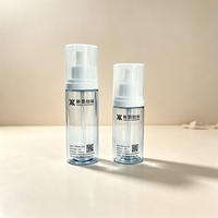 Botol Pompa Lotion Kosmetik PET Silinder 75ml 100ml Wadah Plastik Kustom untuk Pembersih Wajah Minyak Esensial