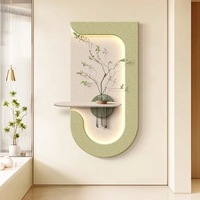 Plantes vertes hydroponiques en trois dimensions modernes crème haut de gamme peintures murales suspendues peintures décoratives pour hall d'entrée