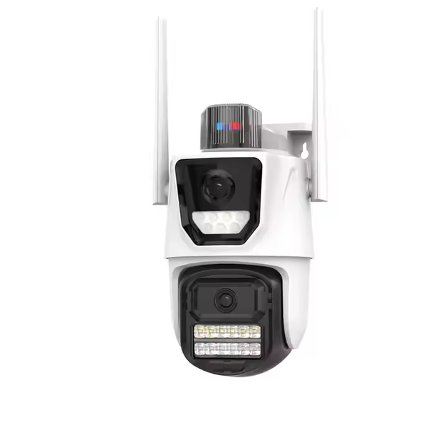High Quality Dual Lens PTZ Wifi Wireless Night Vision 4K Security Camera Outdoor With Human Detection and Color Night Vision