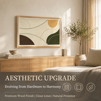 ALLESTECH Cadre d'art numérique en bois massif de 27 pouces avec écran mat anti-reflet pour décoration artistique de villas de luxe (Export)