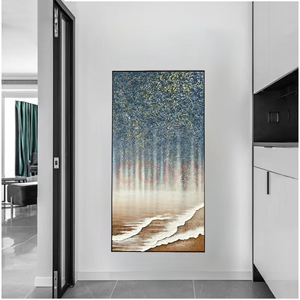 Pintura al Óleo de Textura Tridimensional Pintada a Mano, Cielo Estrellado y Mar - Product Image 5