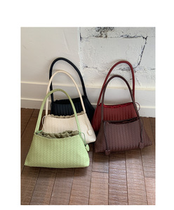 Thanh Lịch Đa Năng Chất Lượng Cao PU Pháp-Phong Cách Niche Dệt Mô Hình Vai Túi Dây Kéo Đóng Cửa Thời Trang Cho Tất Cả Các dịp - Product Image 1