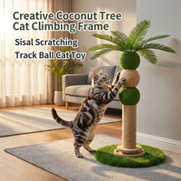 Griffoir pour chat en sisal à base large anti-basculement avec corde durable enroulée à la main, piste à balle roulante, Carton Fancie, Fourniture en gros