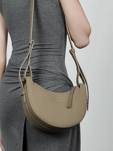Bolso de media luna de cuero de primera capa para mujer elegante 2025 diseño de nicho bandolera sillín axila bolso elegante - Product Image 4