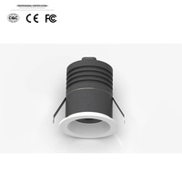 Mini spot LED encastré sans cadre en aluminium COB de 3W/5W, D30mm, moderne, IP44, petite taille, pour usage hôtelier, avec CRI 90