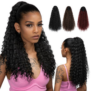 <span class=keywords><strong>Queue</strong></span> <span class=keywords><strong>de</strong></span> <span class=keywords><strong>cheval</strong></span> synthétique <span class=keywords><strong>afro</strong></span> bouclée à ondulations profondes <span class=keywords><strong>de</strong></span> haute qualité, avec cordon <span class=keywords><strong>de</strong></span> serrage, pour femmes noires, vente en gros - Product Image 2