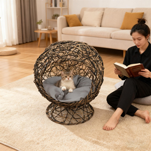 Уютная приподнятая лежанка для кошек, домик для кошек, комфортная кровать для пушистых друзей, домик для кошек Willow Artifact - Product Image 2