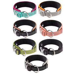 Logo kustom OEM reflektif bernapas Mewah luar ruangan kerah hewan peliharaan mode tahan lama Premium latihan grosir kerah anjing disesuaikan - Product Image 6