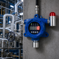 Détecteur de gaz fixe HIREP, moniteur de sécurité industriel mural, affichage LED antidéflagrant bleu, IP66 ATEX CE, alarme stroboscopique