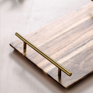 Bandeja de almacenamiento de madera con asas para el hogar, cocina, encimera, organizador decorativo, bandeja de servicio a la venta, de proveedor indio - Product Image 2