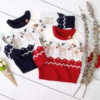 Hot Sale Neugeborene Jungen Jungen und Mädchen Langarm Strick Cartoon Weihnachts pullover