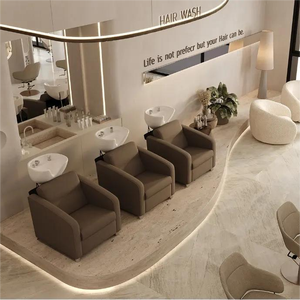 Unidad de Lavacabezas de Lujo Marrón Cama Silla para Lavar Cabello Tazón de Champú Silla de Champú Profesional para Salón - Product Image 3