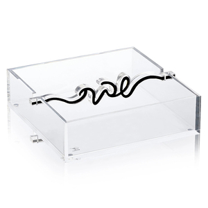 Porte-serviettes épais en Lucite, organisateur de mouchoirs en acrylique transparent, support de table de luxe avec poids <span class=keywords><strong>d</strong></span>écoupé - Product Image 2