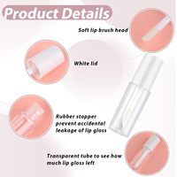 En stock, tubes de gloss à lèvres multicolores, capacité de 6 ml, contenants PETG vides, grand applicateur à pinceau, boîte emballée pour cosmétiques, rouge à lèvres
