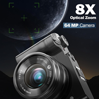 Appareil photo numérique hybride 4K HD dernière génération 2025 en gros avec zoom optique 8x, capteur CMOS 64MP, vidéo 5K et objectif selfie pour enfants et adultes
