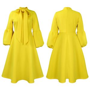 Women's High Waist Dress New Style European American Puff Sleeves Straps Large <b>Skirt</b> for Autumn - Product Image 3