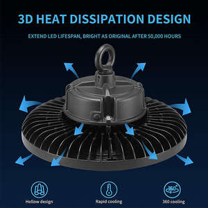 Lampu High Bay LED <span class=keywords><strong>UFO</strong></span> Industri 6500K 200w Dimmable 350w 400w 300 Watt <span class=keywords><strong>2026</strong></span> Baru 0-10v Industri 200w untuk Gudang - Product Image 4