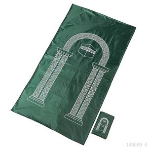 Venta directa del fabricante, stock disponible a bajo costo, alfombras de oración musulmanas personalizadas para viajes y publicidad. - Product Image 4