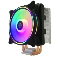 Refroidisseur de processeur personnalisé à 6 caloducs blancs avec ventilateur PWM 4 broches ARGB LED, radiateur de refroidissement CPU compatible AMD LGA Intel