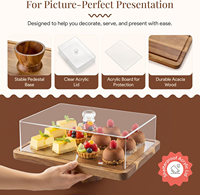 Support à gâteau en bois d'acacia pour mariage, plateau polyvalent pour charcuterie, fromages, desserts, fruits, plateau de service, support à gâteau pour fête