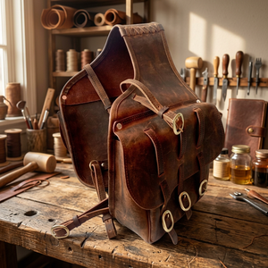 BS International NA94 Sillín de Carreras Artesanal de Cuero Puro con Estructura de Madera Inglesa Personalizada, Ecológico, para Caballos y Alfombras para Caballos - Product Image 1