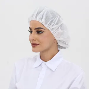 Disposable Non Woven Cap Bouffant Head Cover Hair Net Surgical Doctor Hat Round Mob Cap Surgeon Clip Caps