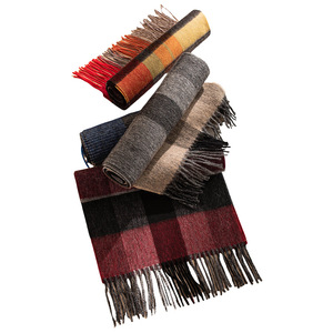 Écharpe en laine de mouton 100% à carreaux, prix d'usine, qualité supérieure, pour un style hivernal confortable - Product Image 4