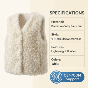 Gilet en fausse <span class=keywords><strong>fourrure</strong></span> de mouton écologique pour femmes, ultra-doux, en sherpa thermique, polyvalent pour superposer en hiver - Product Image 4