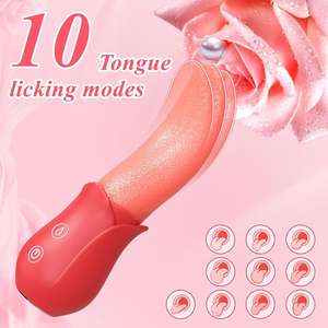 Vibromasseurs à langue réaliste à 10 vitesses pour femmes, stimulation du clitoris et des mamelons, jouets sexuels pour couples adultes - Product Image 3