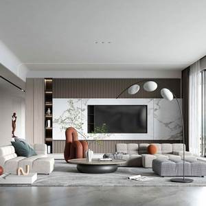 2025 Luxury Customized <b>TV</b> Wall Panel <b>Cabinets</b> Modern Grille Stone Grain Background LED Feature for Farmhouse Living Room Hotel - Product Image 2