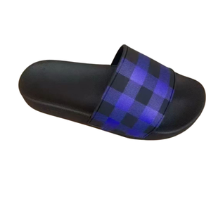 Sandalias Casuales de Verano con Diseño a Cuadros, Punta Abierta, Deslizables, Suela de EVA Antideslizante, Parte Superior Textil - Product Image 3