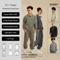 Sudadera de invierno para hombre, de algodón y poliéster, 400 GSM, extragrande, con forro polar y efecto lavado a la piedra, para otoño e invierno
