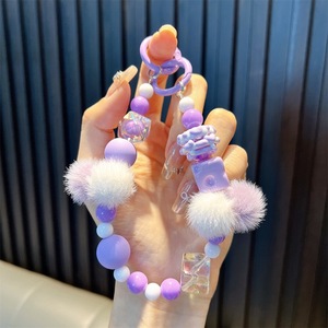 Porte-clés en acrylique avec pendentif pour sac <span class=keywords><strong>à</strong></span> chaîne de téléphone portable personnalisé de dessin animé mignon accessoires perle boule de <span class=keywords><strong>laine</strong></span> - Product Image 3