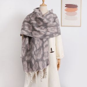 Hot bán <span class=keywords><strong>Leopard</strong></span> tua Mohair mùa đông Khăn thời trang thời tiết lạnh dài tùy chỉnh in khăn - Product Image 4