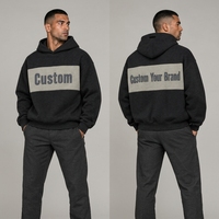 Sweat à capuche pour homme oversize en molleton épais avec bande contrastante sur la poitrine, style streetwear, vente en gros