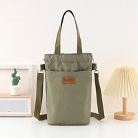 Sac de transport portable pour mini-bouteille, sac bandoulière personnalisé en tissu souple pour bouteille d'eau, téléphone, clés, voyages en plein air