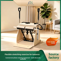 Silla de Pilates de Madera de Arce para Rehabilitación con Tensión de Resorte Ajustable para Fisioterapia, Entrenamiento y Yoga