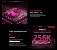 Teclado ATK RS6 Ultra 65% de Aluminio con Efecto Hall, 0.001mm RT, 8k Hz Polling, Hot Swap, RGB, Cableado, para Juegos